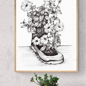 Flowers in a Gumboot