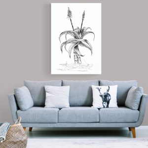 Aloe and Two Flowers