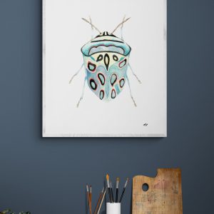 Watercolour Blue Beetle