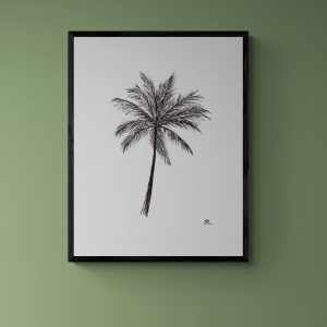 Black and White Palm Tree