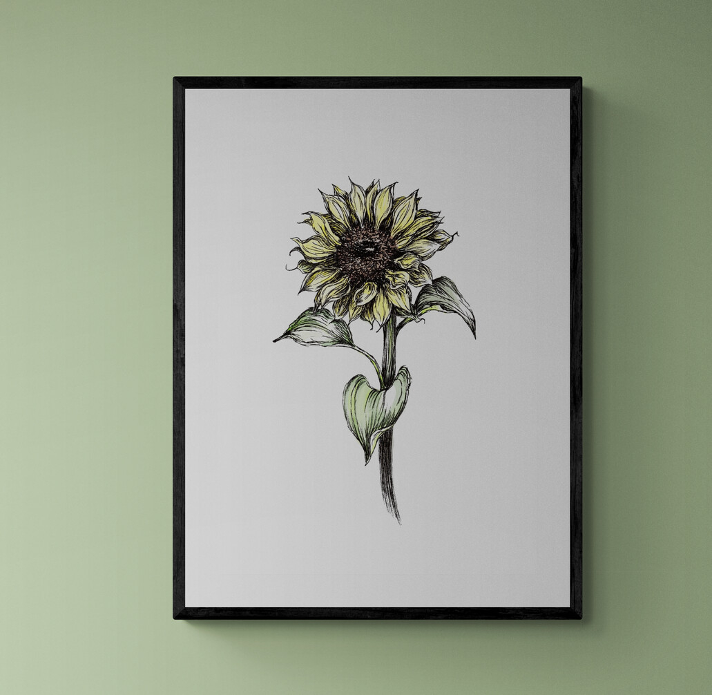 Watercolour Sunflower 1